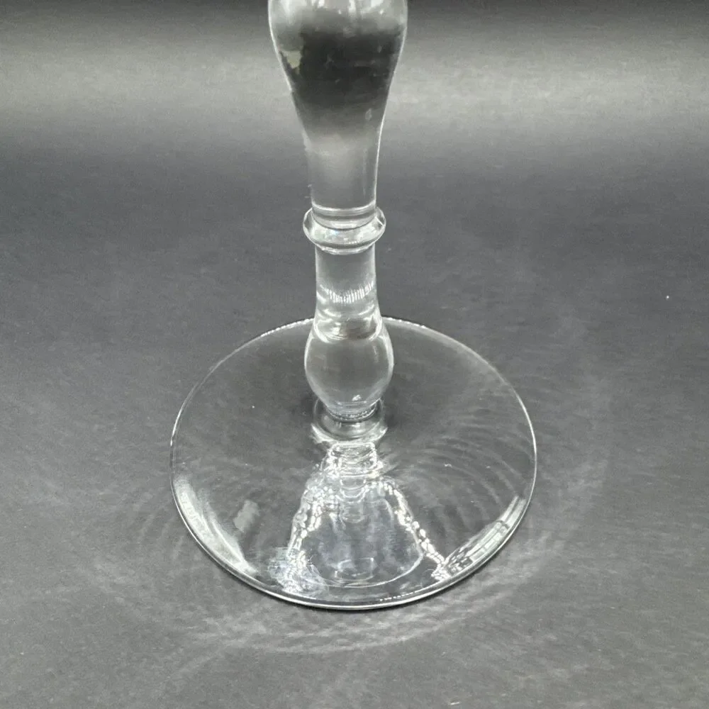 Set Of 2 Vintage Etched (Floral) Crystal Sherry Wine Cocktail Glasses 6”